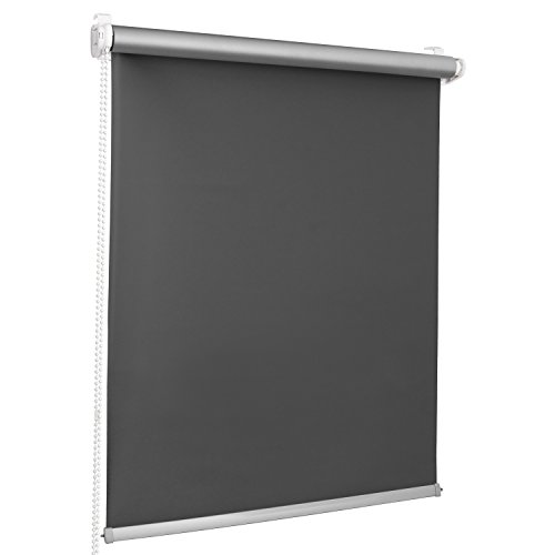 ROLLMAXXX Thermo Verdunkelungsrollo Klemmfix ohne Bohren (100 x 150 cm, Grau) von Rollmaxxx