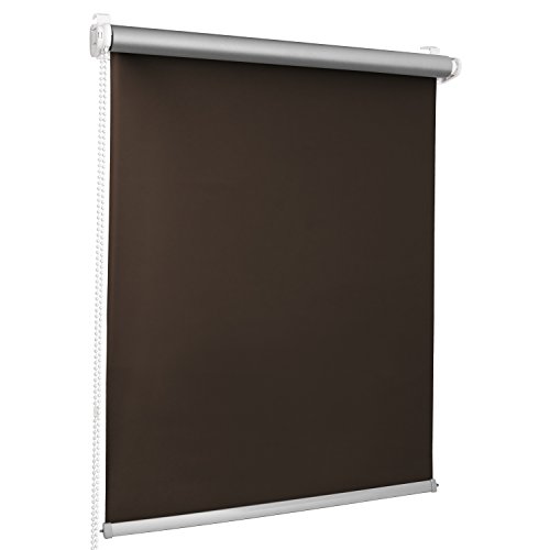 ROLLMAXXX Thermo Verdunkelungsrollo Klemmfix ohne Bohren (130 x 150 cm, Braun) von Rollmaxxx