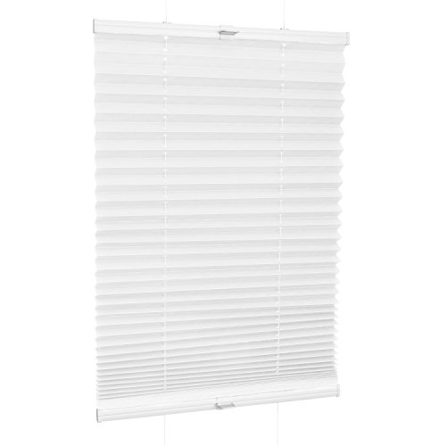 Rolmaxxx ROLLMAXXX Plissee Faltstore Faltrollo Rollo Fensterrollo Klemmfix ohne Bohren (100 x 210 cm, Weiß) von Rolmaxxx