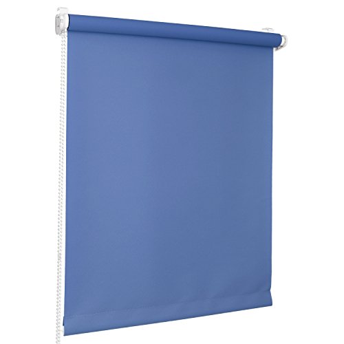 Rolmaxxx ROLLMAXXX Rollos Lichtdurchlässigrollo Fensterrollo Klemmfix ohne Bohren (110 x 150 cm, Blau) von Rolmaxxx