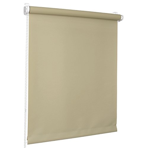 Rolmaxxx ROLLMAXXX Rollos Lichtdurchlässigrollo Fensterrollo Klemmfix ohne Bohren (70 x 220 cm, Beige) von Rolmaxxx