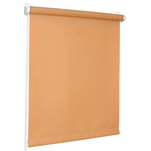 Rolmaxxx ROLLMAXXX Rollos Lichtdurchlässigrollo Fensterrollo Klemmfix ohne Bohren (80 x 220 cm, Orange) von Rolmaxxx