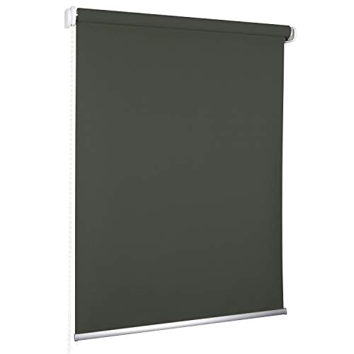 Rolmaxxx ROLLMAXXX Standard-Rollo Verdunkelungrollo Seitenzug Kettenzugrollo Tageslicht Sichtschutz (110 x 190 cm, Grau) von Rolmaxxx