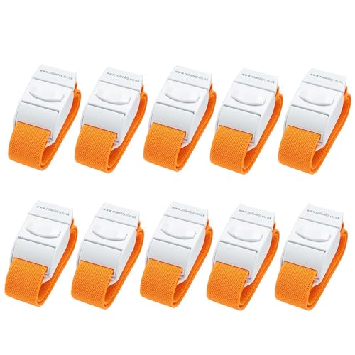 Packung mit 10 Venenstauer Stauschlauch Stauband von Rolseley (orange) von Rolseley