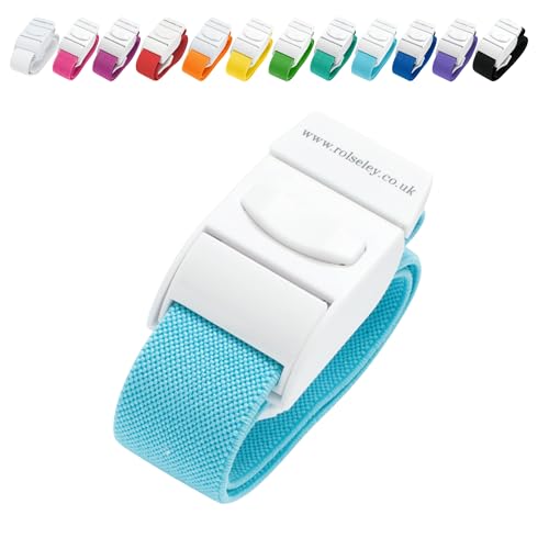ROLSELEY Qualität Medizinischer Venenstauer mit Schnellverschlussschnalle und Latexfreiem Polyester-Gummiband für Krankenschwester, Hebamme, Rettungssanitäter, Phlebotomiker, Medizinstudent (HELLBLAU) von Rolseley