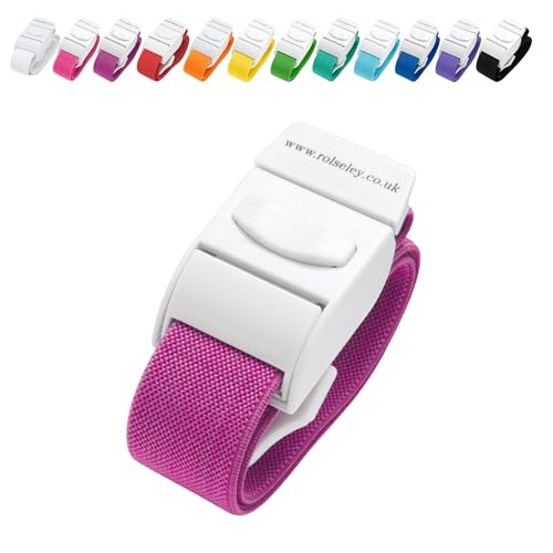 ROLSELEY Qualität Medizinischer Venenstauer mit Schnellverschlussschnalle und Latexfreiem Polyester-Gummiband für Krankenschwester, Hebamme, Rettungssanitäter, Phlebotomiker Medizinstudent (PURPURROT) von Rolseley