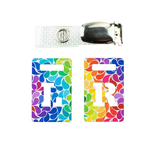 Röntgenmarker mit Handgepäckgurt Radiographie Tablettenmarker Radiopak L und R für Radiographen mit Regenbogentropfen, Mehrfarbig Musterclip mit Metallknöpfen von Rolseley