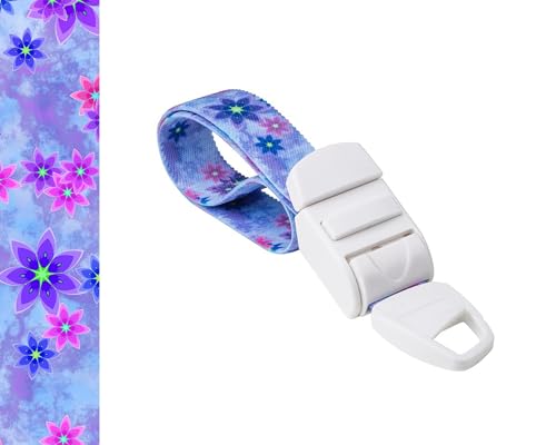 Rolseley Medizinisches Tourniquet mit violettblauem Blumen-Lavendel-Muster mit ABS-Kunststoff-Schnalle, latexfrei, elastisches Band, ideal für Ärzte, Krankenschwestern, Studenten und Sanitäter von Rolseley