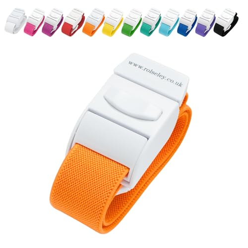 ROLSELEY Qualität Medizinischer Venenstauer mit Schnellverschlussschnalle und Latexfreiem Polyester-Gummiband für Krankenschwester, Hebamme, Rettungssanitäter, Phlebotomiker, Medizinstudent (ORANGE) von Rolseley
