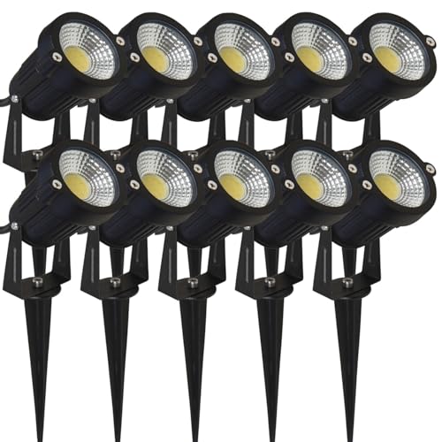 10x LED Gartenleuchte Amira 230V 5W Warmweiß 3000K | IP44 mit Erdspieß | 500lm je Leuchte | Für Außenbereich, Beet, Weg & Terrasse | inkl. 1,5 m Anschlusskabel | Robustes Gehäuse, wetterfest von Rolux
