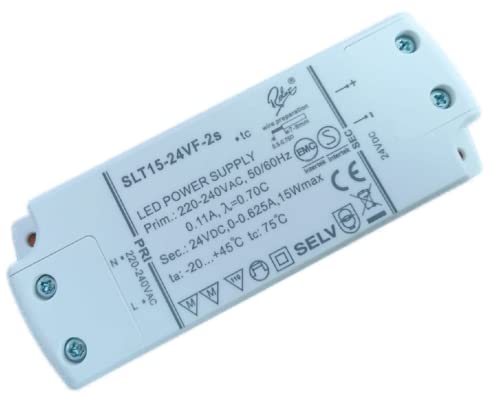 LED Trafo 24V 15W SELF SLT15-24VF-2 Trafo Konstant Spannung DC 0,5-15 Watt 0,625A Konverter Transformator Driver von Rolux