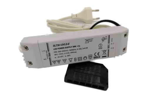 LED Trafo 12V DC 30W Trafo 0-30 Watt Konverter Transformator mit 6-fach Mini Verteiler von Rolux