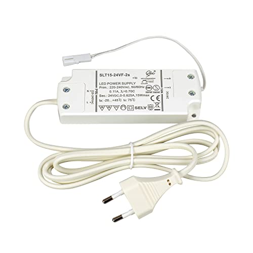 LED Trafo 24V 15W SELF SLT15-24VF-2 Trafo mit Zuleitung und Mini Buchse Konstantspannung DC 0,5-15 Watt 0,625A Konverter Transformator Driver LED Trafo 24V 15W SELF SLT15-24VF-2 Trafo mit Zuleitung und Mini Buchse Konstantspannung DC 0,5-15 Watt 0,625A Konverter Transformator Driver von Rolux