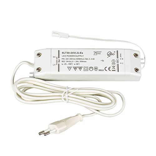LED Trafo 24V DC 30W Trafo 0,5-30 Watt mit 1,5m Zuleitung und Mini Buchse Konverter Transformator SLT30-24VL / SLT30-24VLG-Es LED Trafo 24V DC 30W Trafo 0,5-30 Watt mit 1,5m Zuleitung und Mini Buchse Konverter Transformator SLT30-24VL / SLT30-24VLG-Es von Rolux