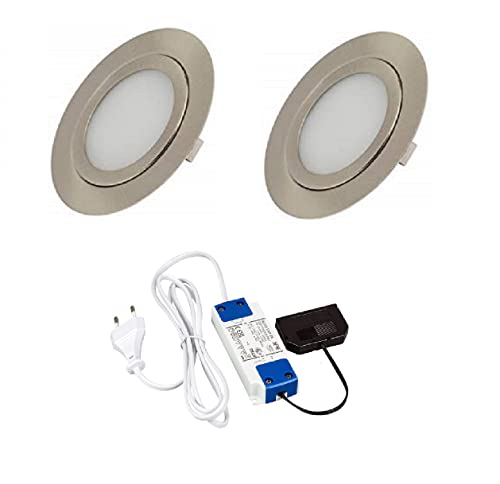 Rolux 2er Set LED Einbauleuchte DF-1013 matt-chrom 3W 10mm flach Ø 72mm 190lm Rolux 2er Set LED Einbauleuchte DF-1013 matt-chrom 3W 10mm flach Ø 72mm 190lm von Rolux