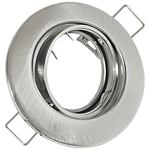Rolux Decken Einbaustrahler IP20 Alina 12V Edelstahl geb. inkl. MR16 Fassung 3 Stück Deckenleuchte Schwenkbar von Rolux