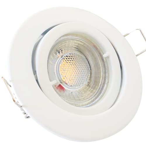 Rolux Flacher LED Einbaustrahler IP20 Lana 230V COB 5W Weiß 1 Stück Einbauleuchte 3000K Warmweiß Deckenspot von Rolux