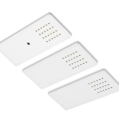 Rolux Hochwertige LED Unterbauleuchte mit Glasabdeckung DF-1907 Warmweiß - 6W 12V DC - 3er Set LED stufenlos dimmbar über IR Sensor-Schalter - Berührungsloses Ein- und Ausschalten (Weiß) von Rolux