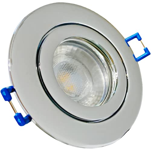 Rolux LED Bad Einbaustrahler IP44 Aqua 12V COB 3W Chrom 10 Stück Deckenleuchten 4000K Neutralweiß, Feuchtraum Dusche von Rolux