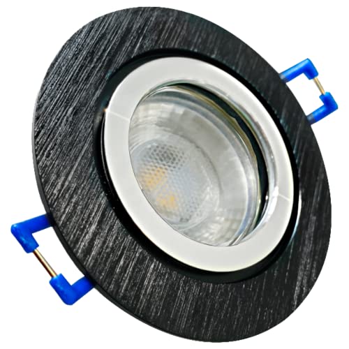 Rolux LED Bad Einbaustrahler IP44 Aqua 12V COB 3W Schwarz 4 Stück Deckenleuchten 4000K Neutralweiß, Feuchtraum Dusche von Rolux