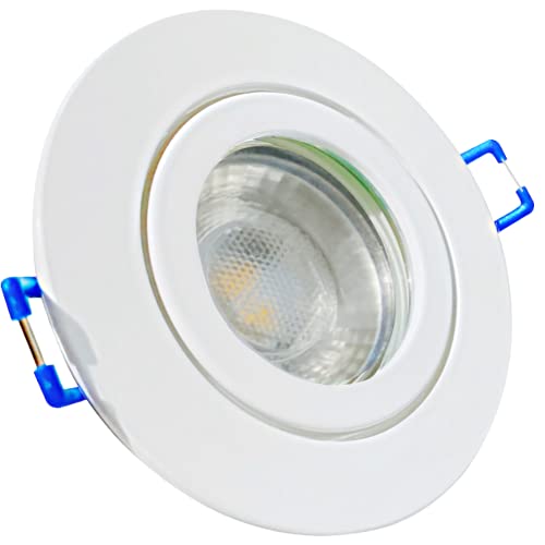 Rolux LED Bad Einbaustrahler IP44 Aqua 12V COB 5W Weiß 5 Stück Deckenleuchten 3000K Warmweiß, Feuchtraum Dusche von Rolux