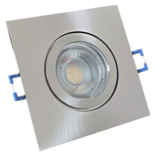 Rolux LED Bad Einbaustrahler IP44 Enya 12V COB 5W Edelstahl geb. 6 Stück Deckenleuchten 4000K Neutralweiß, Feuchtraum Dusche von Rolux