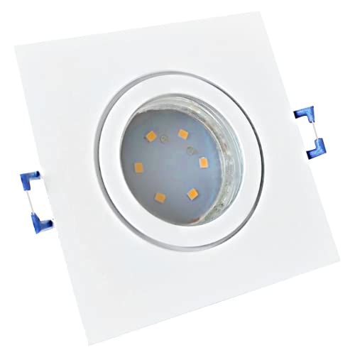 Rolux LED Bad Einbaustrahler IP44 Enya 230V SMD 5,5W Step Dimmbar Weiß 4 Stück Deckenleuchten 3000K Warmweiß, Feuchtraum Dusche von Rolux