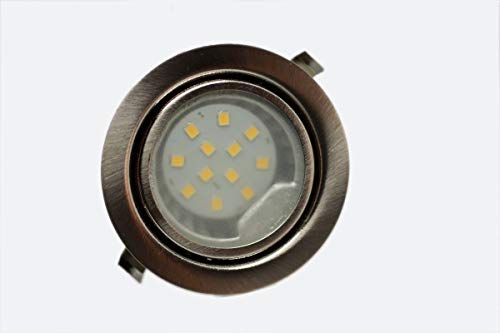 Rolux LED Einbauleuchte matt-chrom 58mm Bohrloch 2,5W 12V warm-weiß ultra Flach anschließbar an AMP- oder Mini-AMP Steckersystem (einzeln) von Rolux