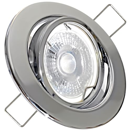 Rolux LED Einbaustrahler IP20 Alina 12V COB 5W Chrom 1 Stück Einbauleuchte 3000K Warmweiß Deckenspot von Rolux
