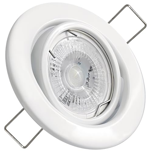 Rolux LED Einbaustrahler IP20 Alina 230V COB 3W Weiß 5 Stück Einbauleuchte 3000K Warmweiß Deckenspot von Rolux
