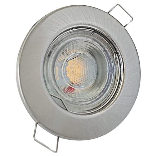 Rolux LED Einbaustrahler IP20 Lotta 12V COB 5W Edelstahl geb. 9 Stück Einbauleuchte 3000K Warmweiß Deckenspot von Rolux