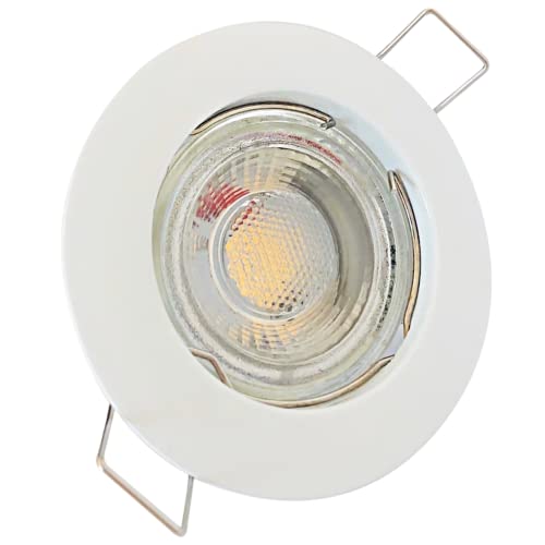 Rolux LED Einbaustrahler IP20 Lotta 12V COB 5W Weiß 1 Stück Einbauleuchte 3000K Warmweiß Deckenspot inkl. Trafo von Rolux