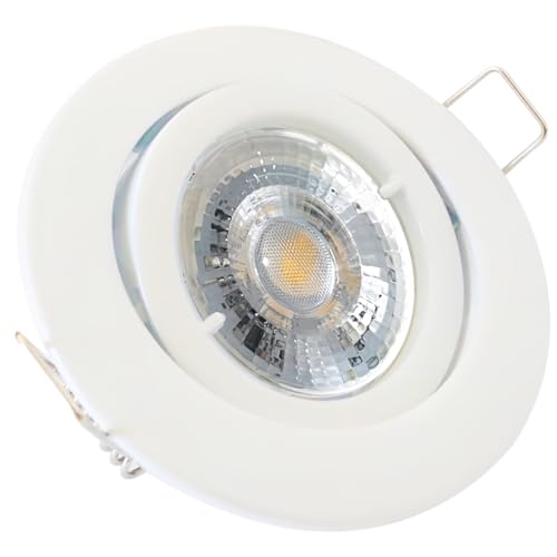 Rolux LED Einbaustrahler IP20 Spots 230V COB 3W Weiß 3 Stück Einbauleuchte Lana Warmweiß Schwenkbar von Rolux