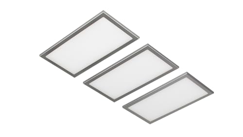 Rolux LED Unterbauset 3er Set 6W 24V warmweiß 300lm Alufarben mit Touch-Sensor dimmbar Flächenlicht Küchenleuchte Unterschrankleuchte Unterbauleuchte von Rolux