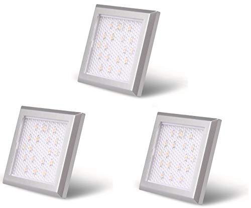 Rolux LED Unterbauspot Wood 4-II 5000K 3er Set 3x1,25W 3x49lm silber grau Aluminium Kunststoff 12V A+ von Rolux