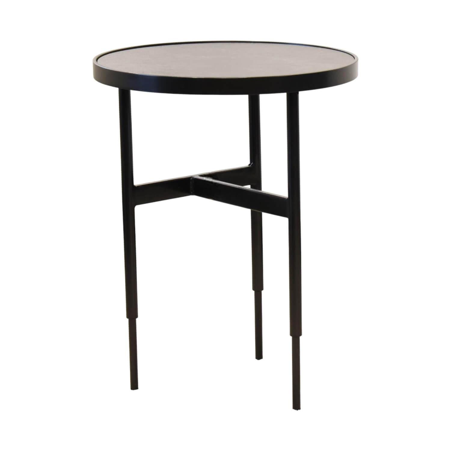 Beistelltisch Gio Tischplatte Black Schwarz Gestell Metall Pulverbeschichtet Sch... von Rom