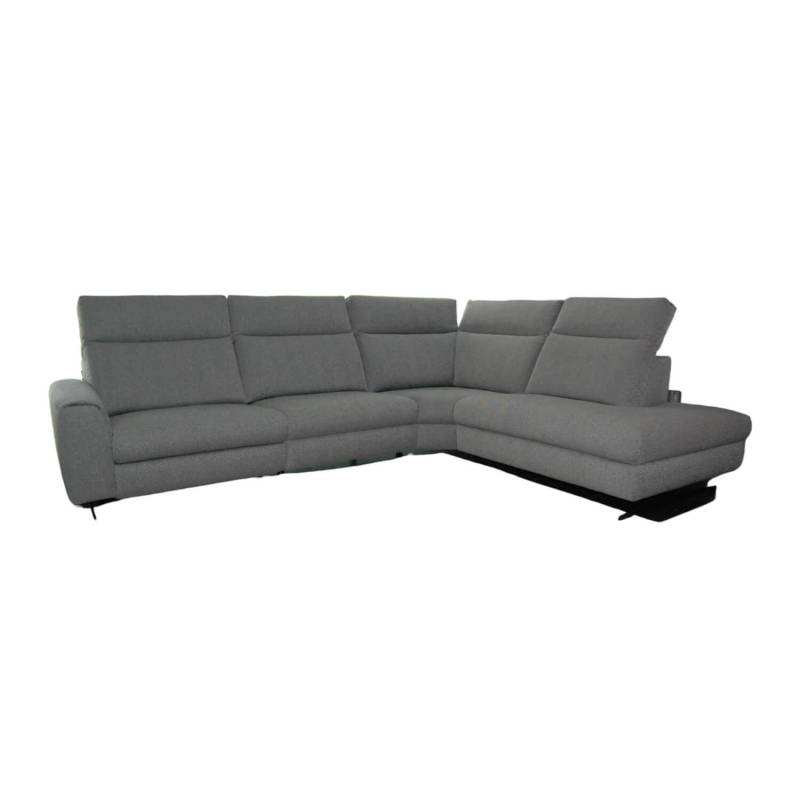 Ecksofa Fontane Stoff Martinique Silver Grau mit Relaxfunktion von Rom