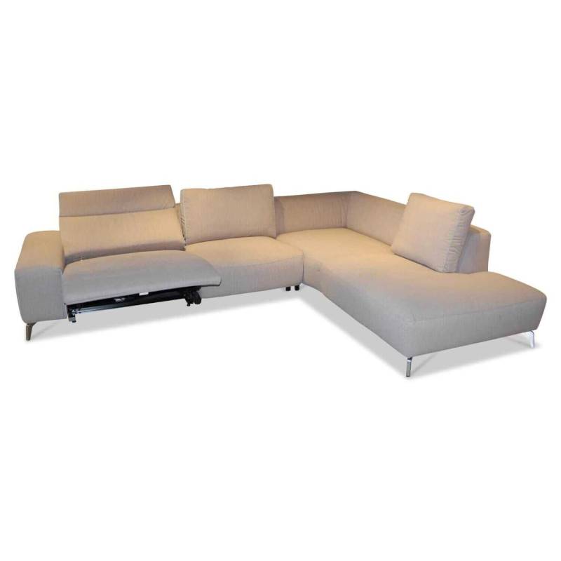 Ecksofa Romano Stoff 4 Grau Tesini Silver mit Relaxfunktion von Rom