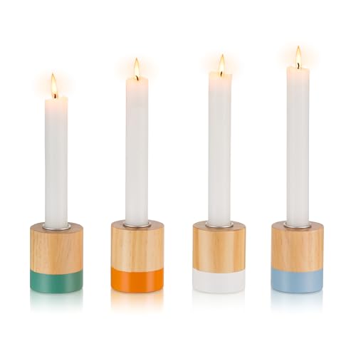 Kerzenständer Holz Boho Rustikale Deko - Romadedi 4er Set Landhausstil Advent Kerzenhalter Stabkerze für Tischdeko Hochzeit Wohnzimmer Weihnachten Adventskranz Vintage Kerzenständer Holz Boho Rustikale Deko - Romadedi 4er Set Landhausstil Advent Kerzenhalter Stabkerze für Tischdeko Hochzeit Wohnzimmer Weihnachten Adventskranz Vintage von Romadedi