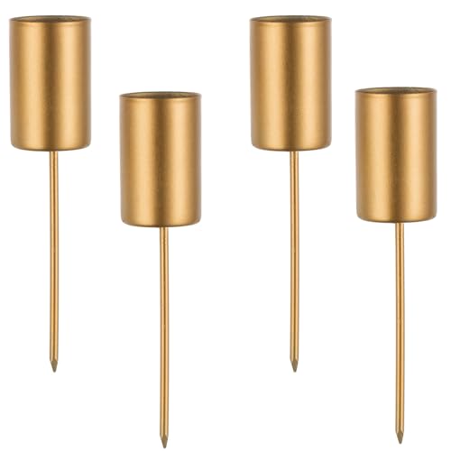 Romadedi Kerzenhalter Adventskranz Gold für Stabkerzen - 4er Set Advent Kerzenständer Stabkerze Kranz zum Stecken Stabkerzenhalter Metall für Weihnachten Deko Tischdeko Kerzen Romadedi Kerzenhalter Adventskranz Gold für Stabkerzen - 4er Set Advent Kerzenständer Stabkerze Kranz zum Stecken Stabkerzenhalter Metall für Weihnachten Deko Tischdeko Kerzen von Romadedi