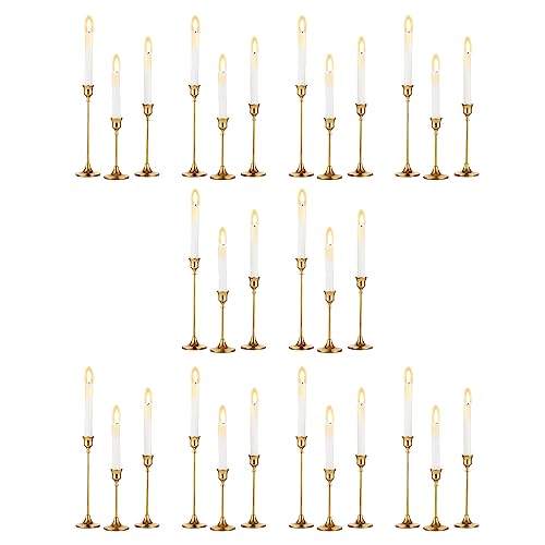 Romadedi kerzenständer Metall Gold 30er Set - Dekorativer Vintage Kerzenhalter in Unterschiedlicher Größe Kerzen Ständer für Stabkerze Spitzkerzen Hochzeit Party Weihnachten Tischdeko 15/19/24cm von Romadedi