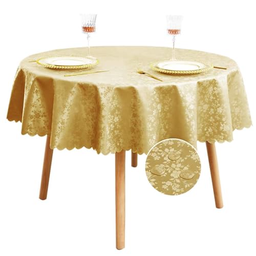 Romanstile Weihnachtstischdecke Tischdecke rund 160 Gold Wachstuch 350GSM Tafelwäsche Tischtuch wasserdicht festlich deko für Party,Silvester,Neujahr,Esstisch,Feste,Christmas,Geschenke,Gift,Xmas Romanstile Weihnachtstischdecke Tischdecke rund 160 Gold Wachstuch 350GSM Tafelwäsche Tischtuch wasserdicht festlich deko für Party,Silvester,Neujahr,Esstisch,Feste,Christmas,Geschenke,Gift,Xmas von Romanstile