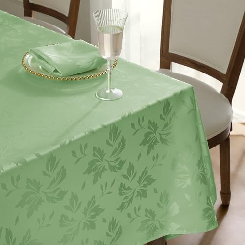 Romanstile kleine Tischdecke Frühling Oster 100x100 cm Grün Mitteldecke abwaschbar quadratisch Luxuriös wasserabweisend Tischtuch Tischdecken Table Cloth für Outdoor,Garten,Sommer,Balkon,Party von Romanstile