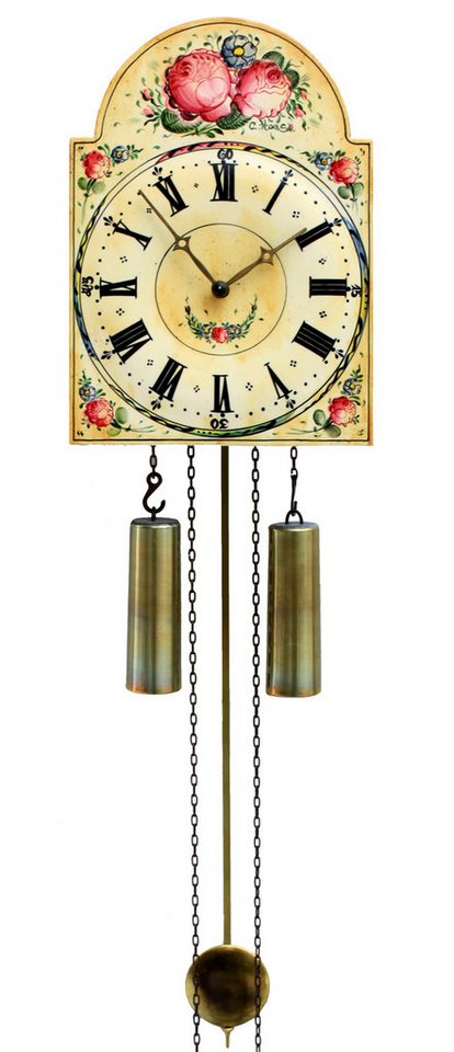 Rombach & Haas Pendelwanduhr mechanische Wanduhr mit Pendel Rombach 7274 (Handbemaltes Zifferblatt) von Rombach & Haas