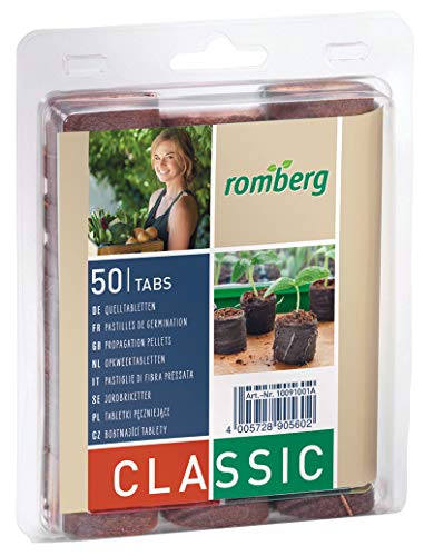 Romberg Kokos-Quelltabletten ø 36 mm (50 Stück; für Kräuter, Blumen und Gemüse; Start-Dünung; torffrei) 10091001 von Romberg