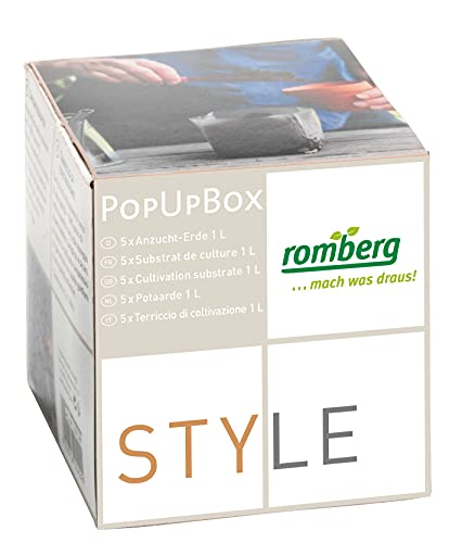 Romberg POPUP Box Anzucht-Erde 1L (Anzuchterde ungedüngt, komprimiert, 5 x 1 Liter) 16291299, Braun von Romberg