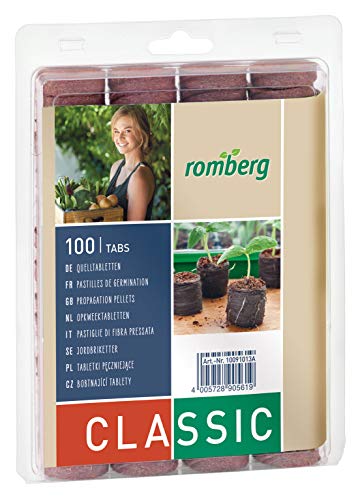 Romberg Kokos-Quelltabletten ø 36 mm (100 Stück; für Kräuter, Blumen und Gemüse; Start-Dünung; torffrei), Braun von Romberg