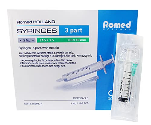 Medi-Inn Spritzen-Set für Hobby Heimwerken 100 Stück steril Set (Spritze-Kanüle) steril verpackt (5 ml) von Romed