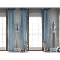 Paar Benutzerdefinierte Blaue Samtvorhänge, Anpassbare Extra Lange Größe von RomeoHomeStore