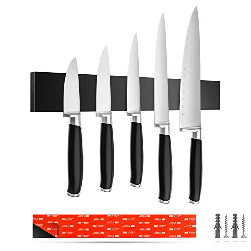 Romero Living Magnetleiste Messer schwarz 40cm inkl. hochwertigem Klebeband - selbstklebender Messerhalter aus Silikon - Messerleiste magnetisch zur Montage ohne Bohren! Romero Living Magnetleiste Messer schwarz 40cm inkl. hochwertigem Klebeband - selbstklebender Messerhalter aus Silikon - Messerleiste magnetisch zur Montage ohne Bohren! von Romero Living